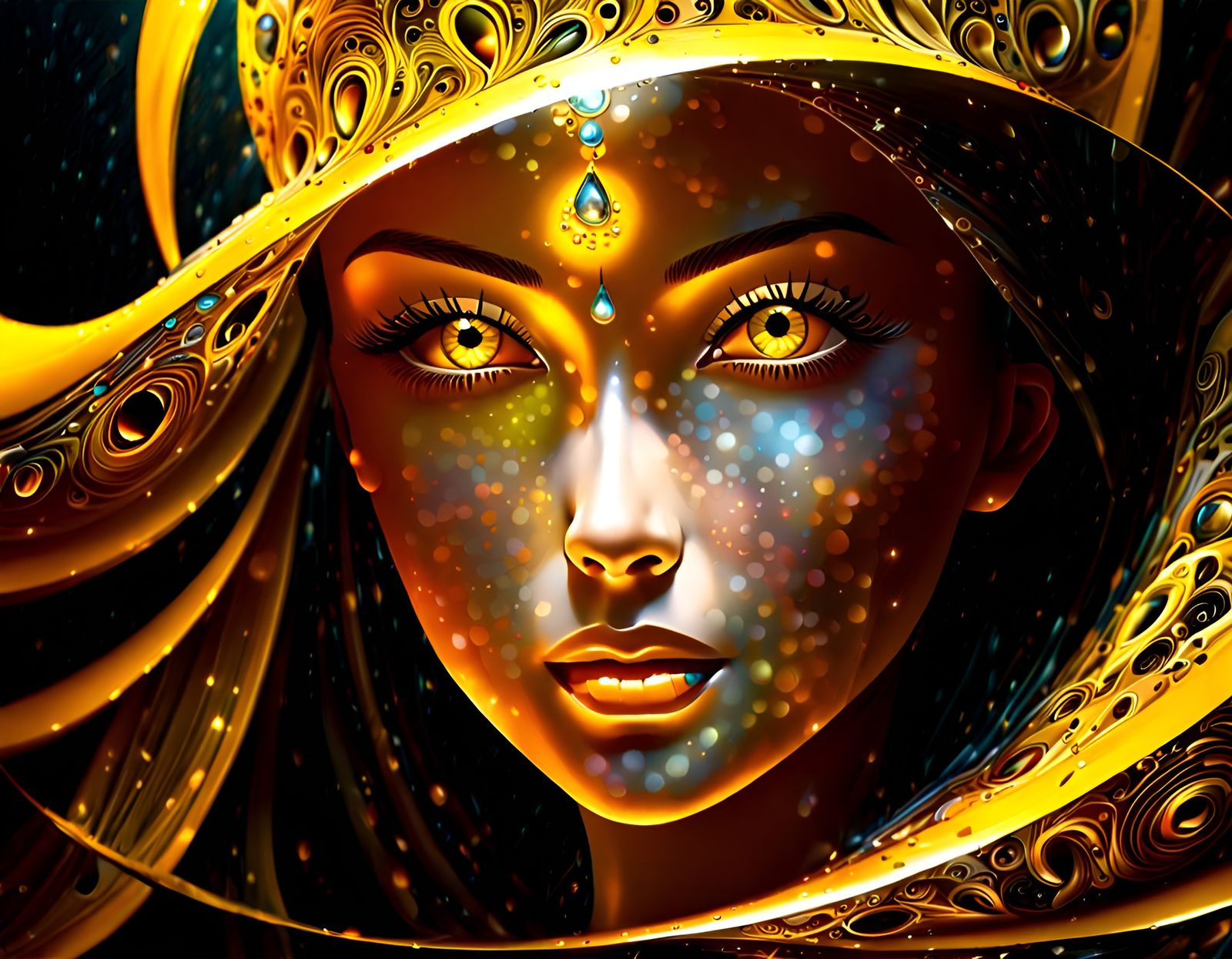 Moonlit Woman's Face in Hyperreal Detail