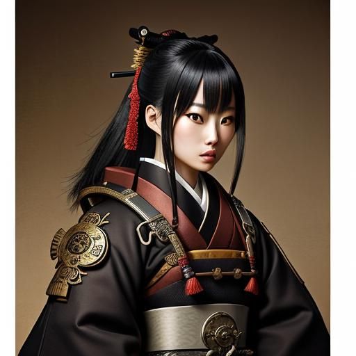Steampunk Female Samurai in Edo Japan