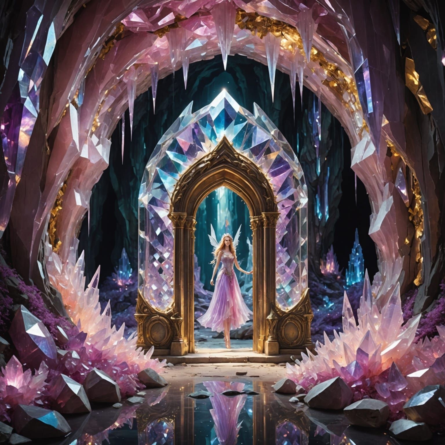 Fairy Queen's Crystal Cavern Portal with Swirling Vortex