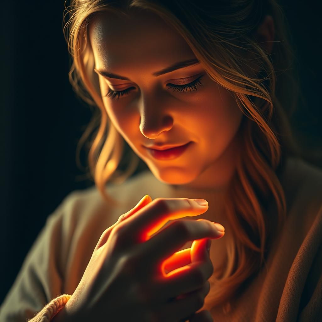 Empathetic Healer Channels Life Force in Cinematic Glow