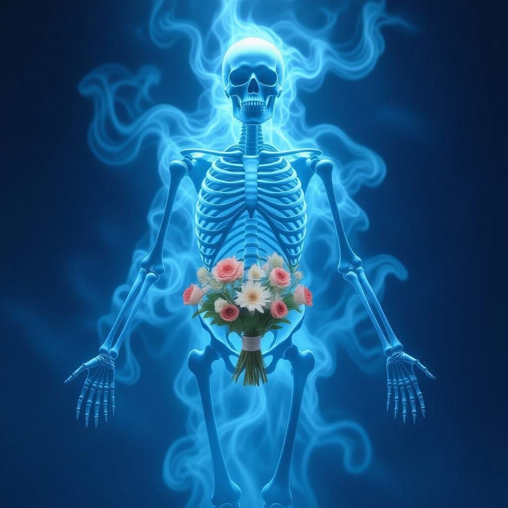 Ethereal Skeleton of Mist and Moonlight