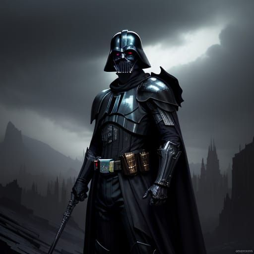 Dark Fantasy Figure with Dramatic Lighting