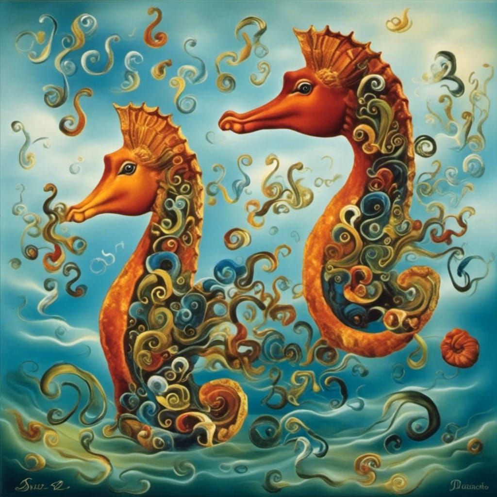 Seahorse Race in Animated Sci-Fi Style