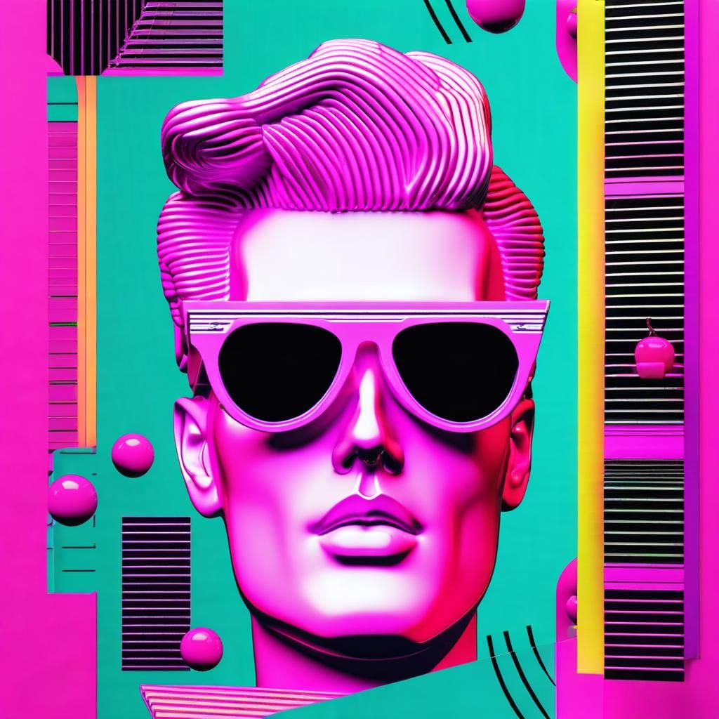 Vaporwave Max Headroom Soda Ad Collage