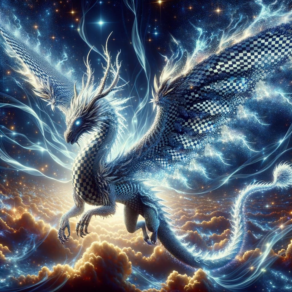 Celestial Gingham Dragon