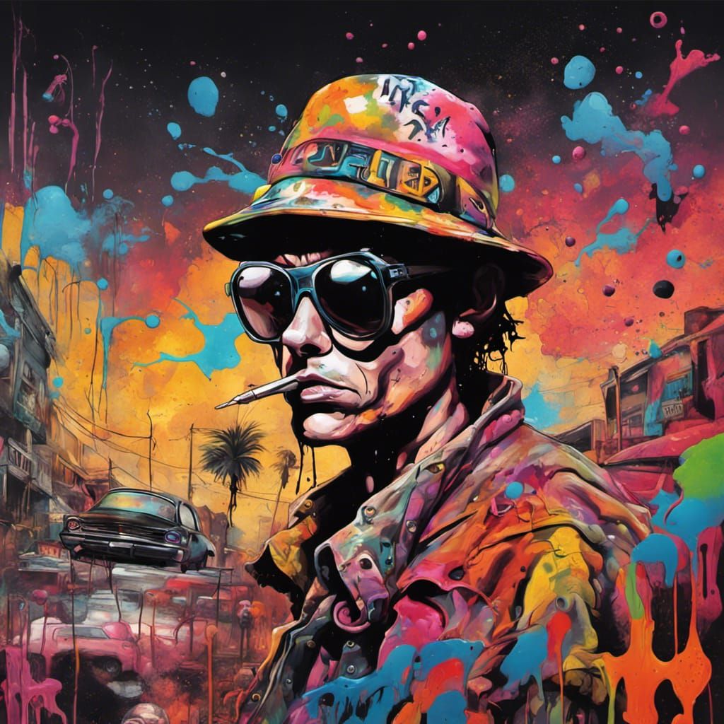 Apocalyptic Graffiti Art in Fear and Loathing Style