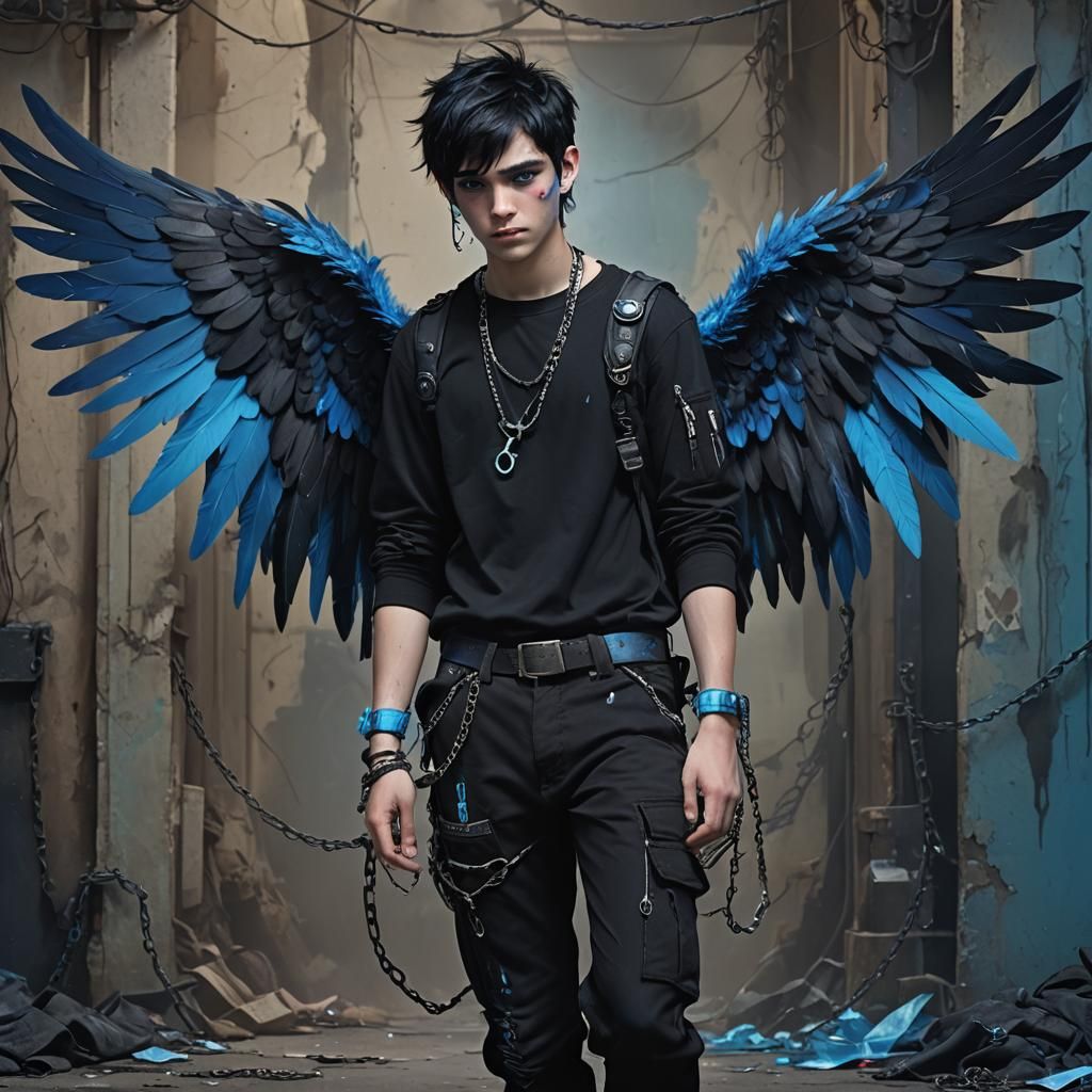 Teenage Demon Boy in Dark Fantasy Matte Painting