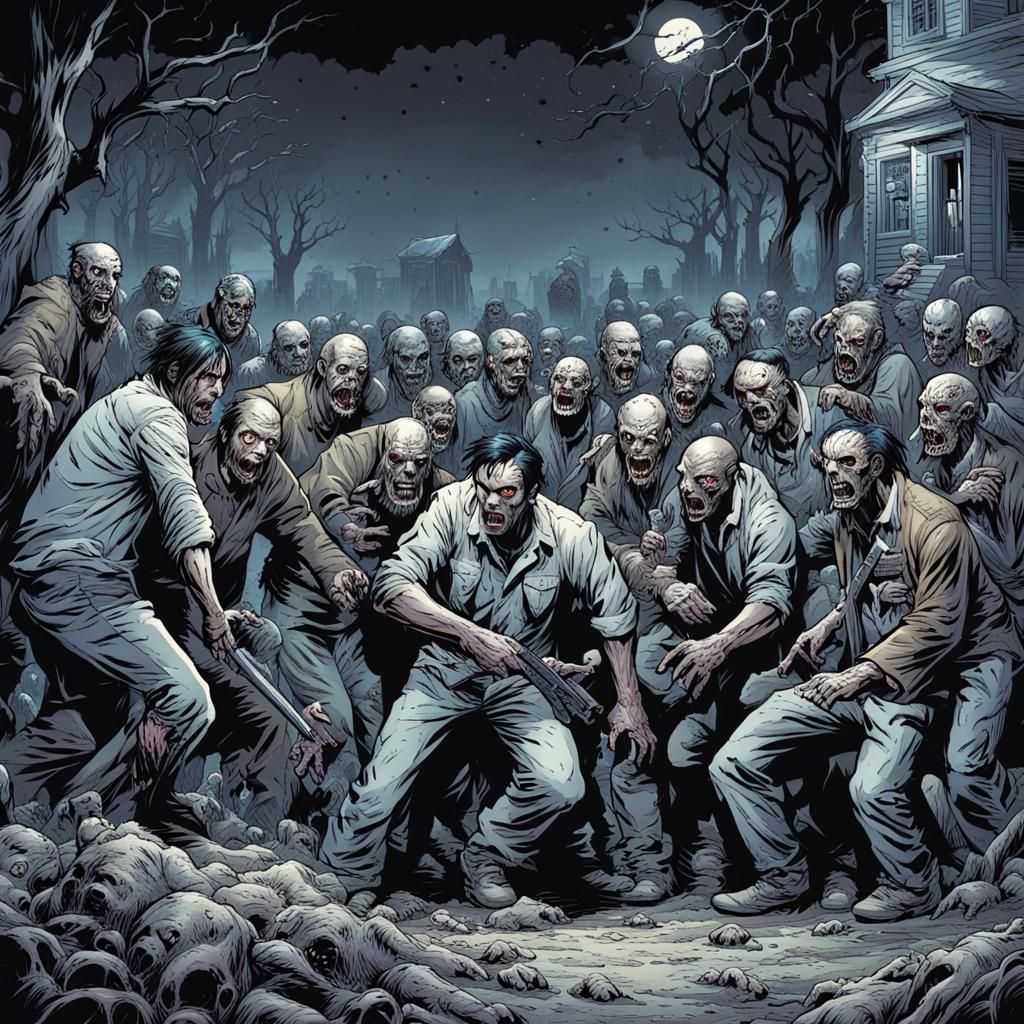 Cannibal Tribe and Zombies in Comic Book Art