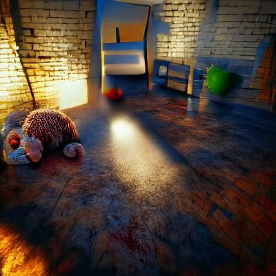 Grumpy Murderer in Hyperrealism with Volumetric Lighting