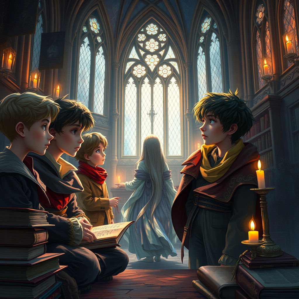 Enchanted Classroom Scene in Fantasy Concept Art Style
