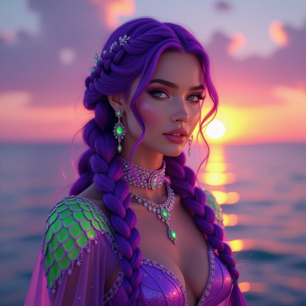 Fantasy Ocean Queen with Jewel Dress