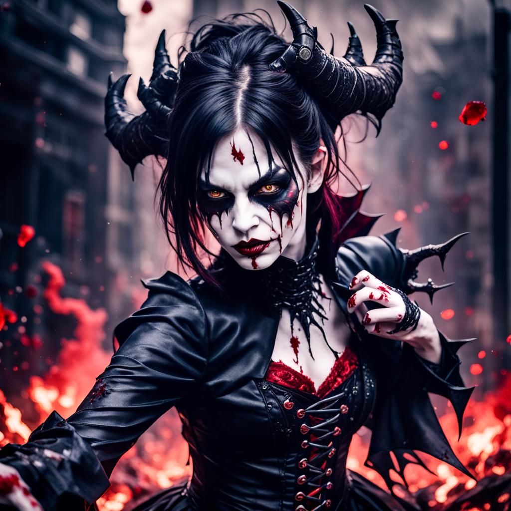 Gothic Vampire Demon Reaching Out, Dark Fantasy Photo