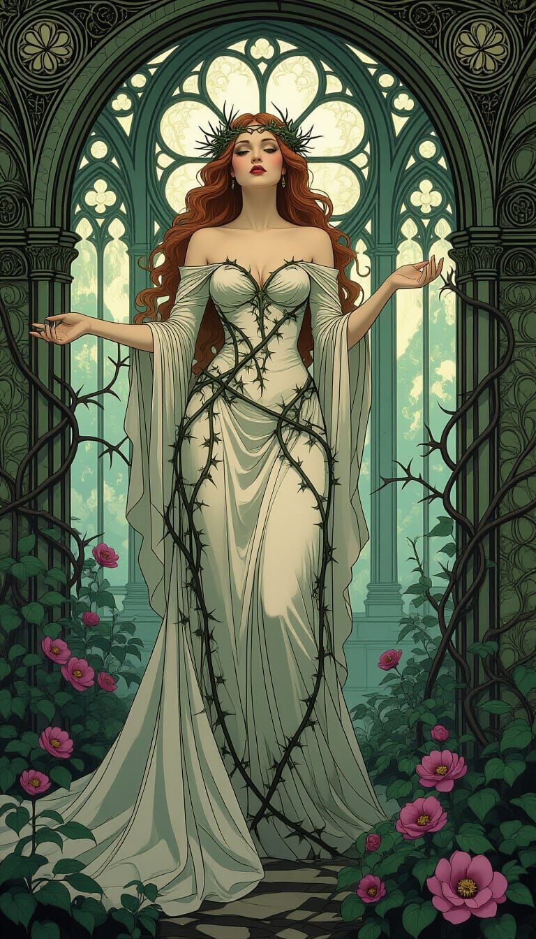 Thorn Queen Summons Botanical Forces in Ruined Cathedral