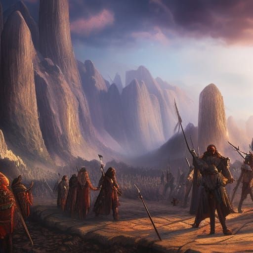 Bulgarians Entering the Balkans: Detailed Matte Painting