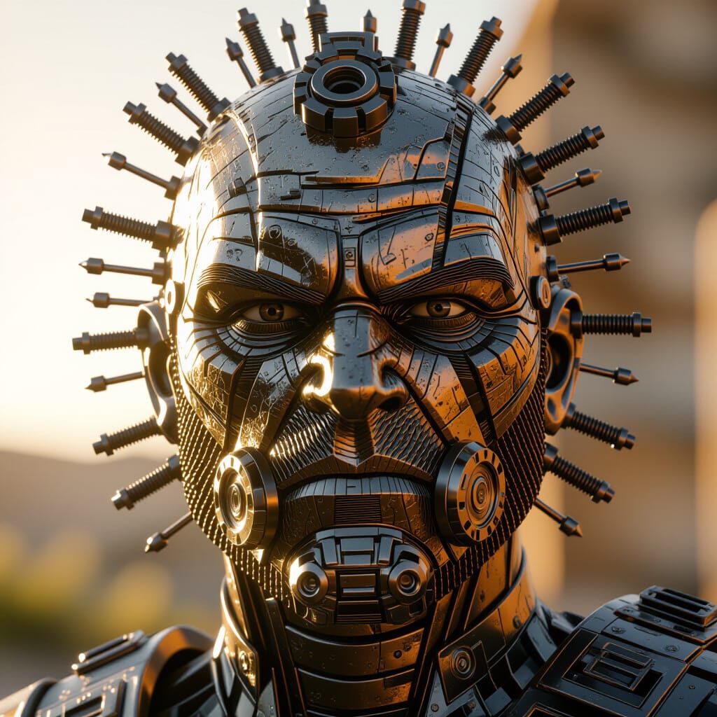 Mad Max Statue Made of Nuts, Bolts, and Gears