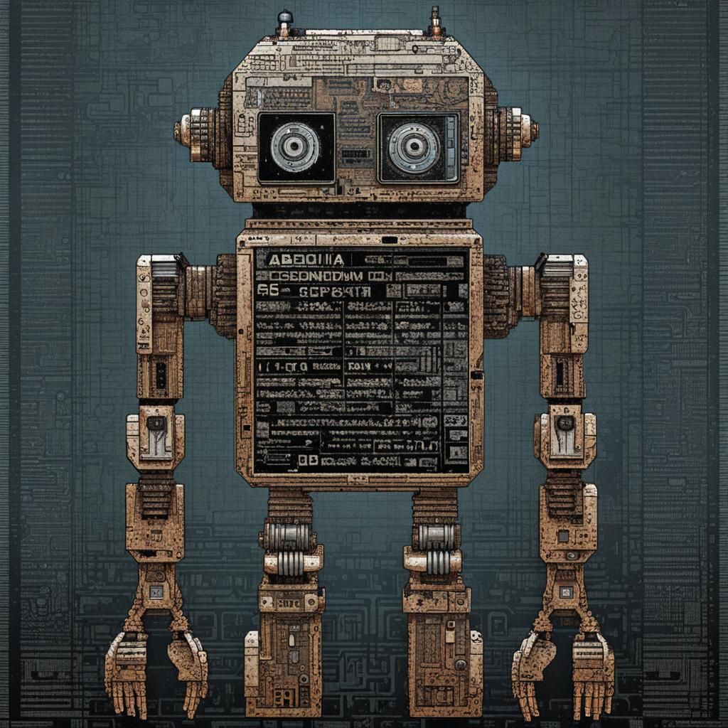 ASCII Robot in a Poster Art Style