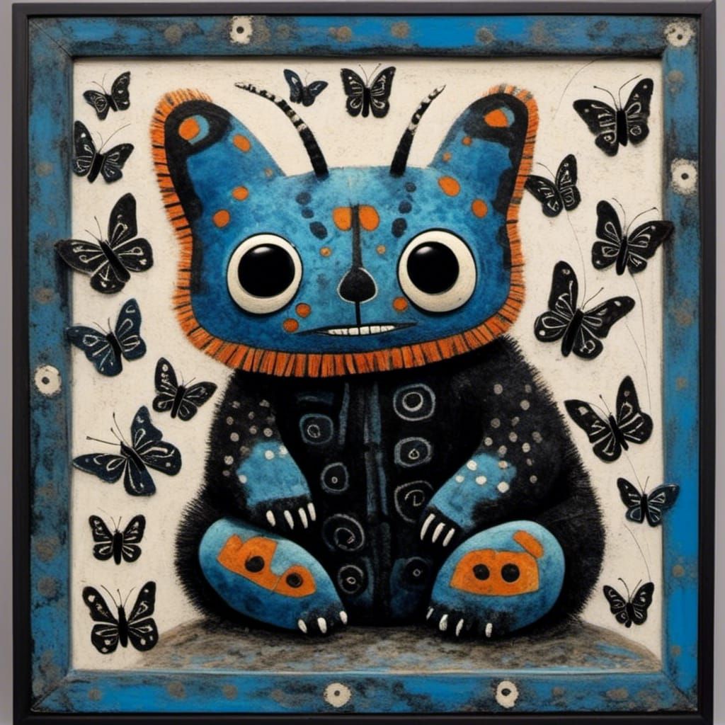 Eerie Cosmic Creature Trapping Butterflies