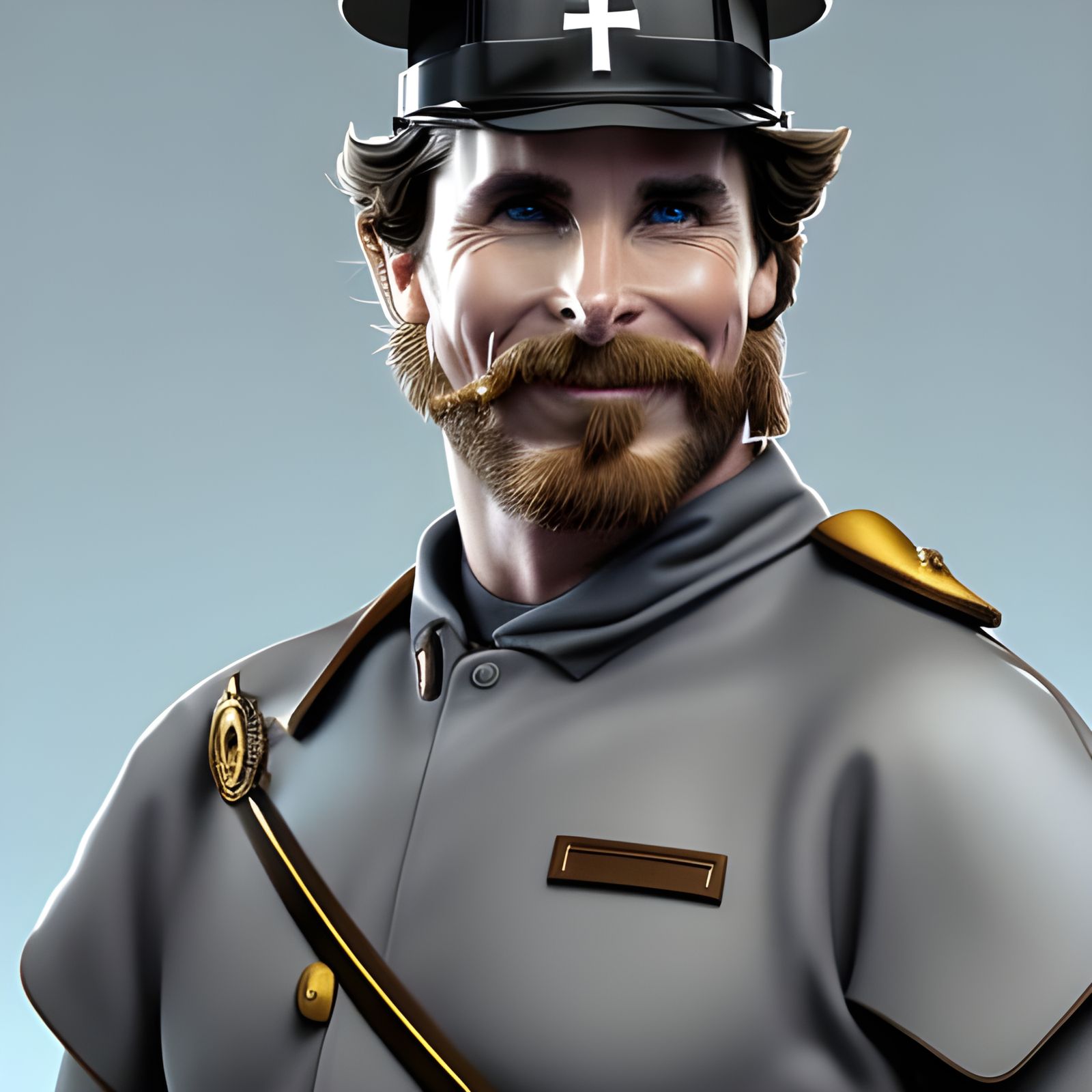 Christian Bale as Mailman in Digital Art Style