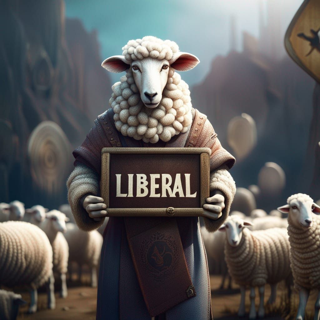 Surreal Sheep-Human Hybrid Fantasy Concept Art
