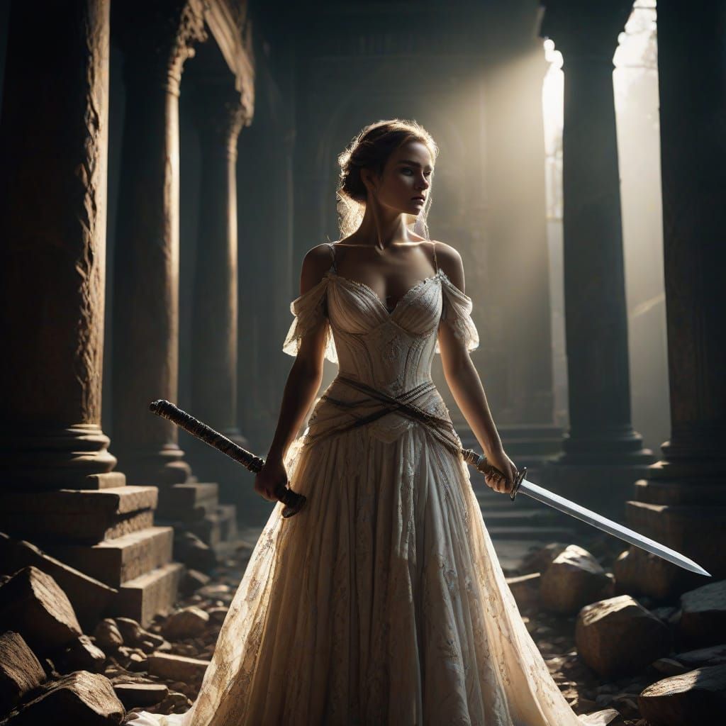 Epic Bride Triumphs Amidst Ancient Temple Treasure