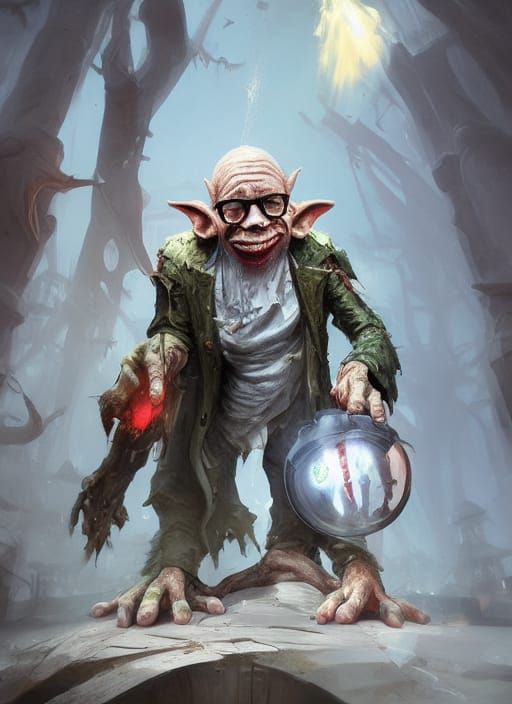 Evil Goblin Doctor in Tattered Uniform