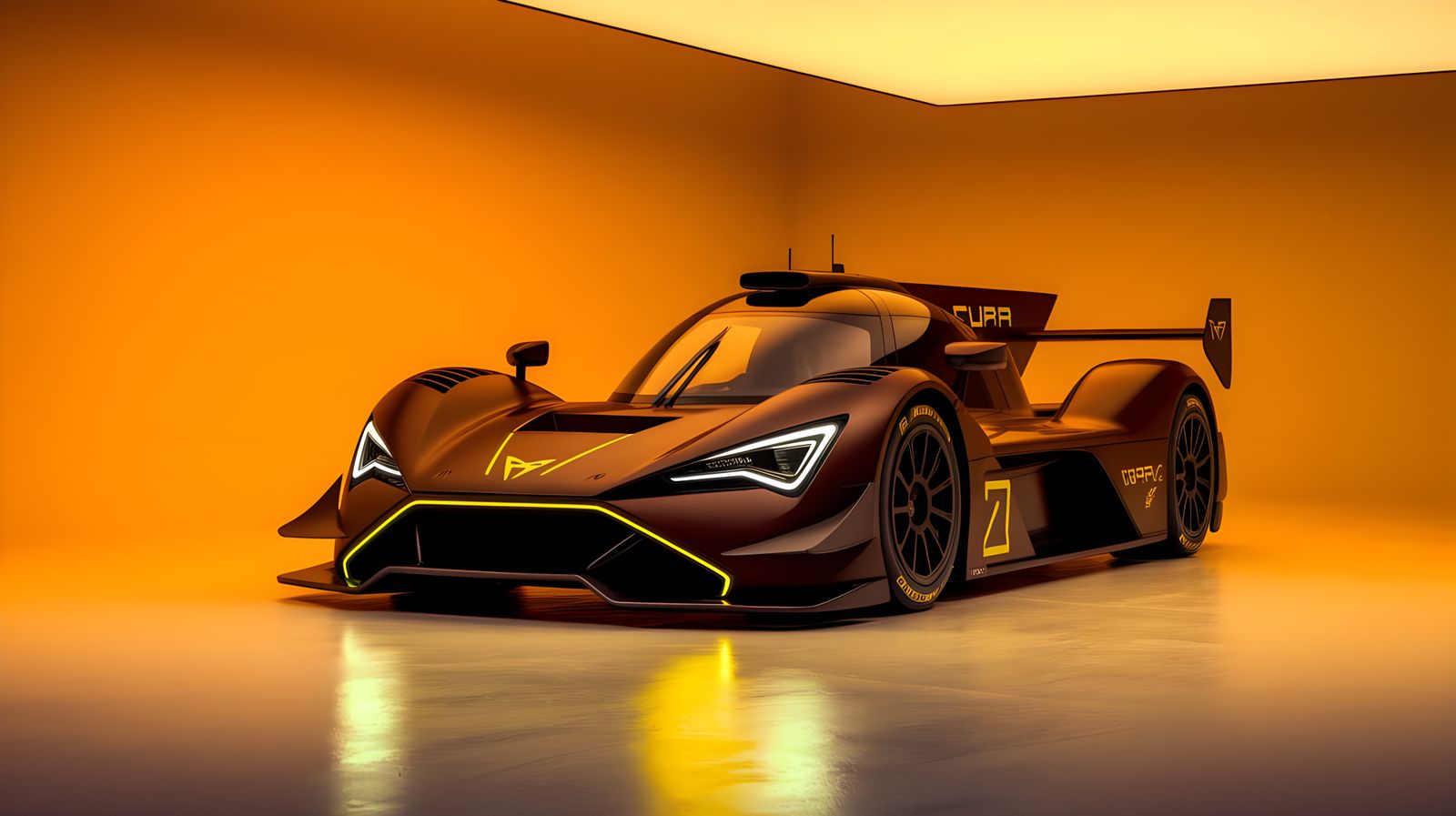 Sleek Dark Rebel Vision Gran Turismo LMP1 Concept Car in Bro...