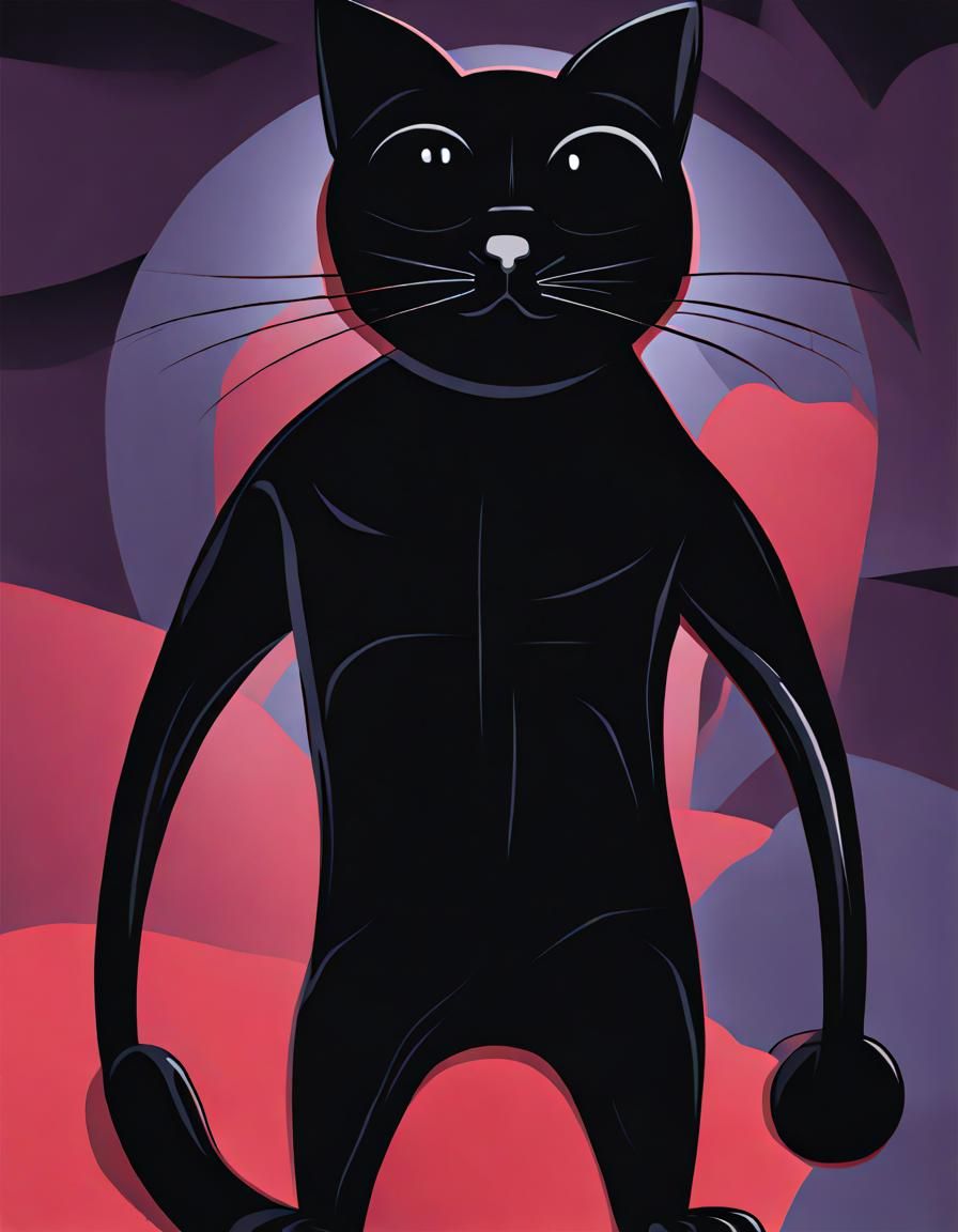 Cartoon Cat Image Generated by AI