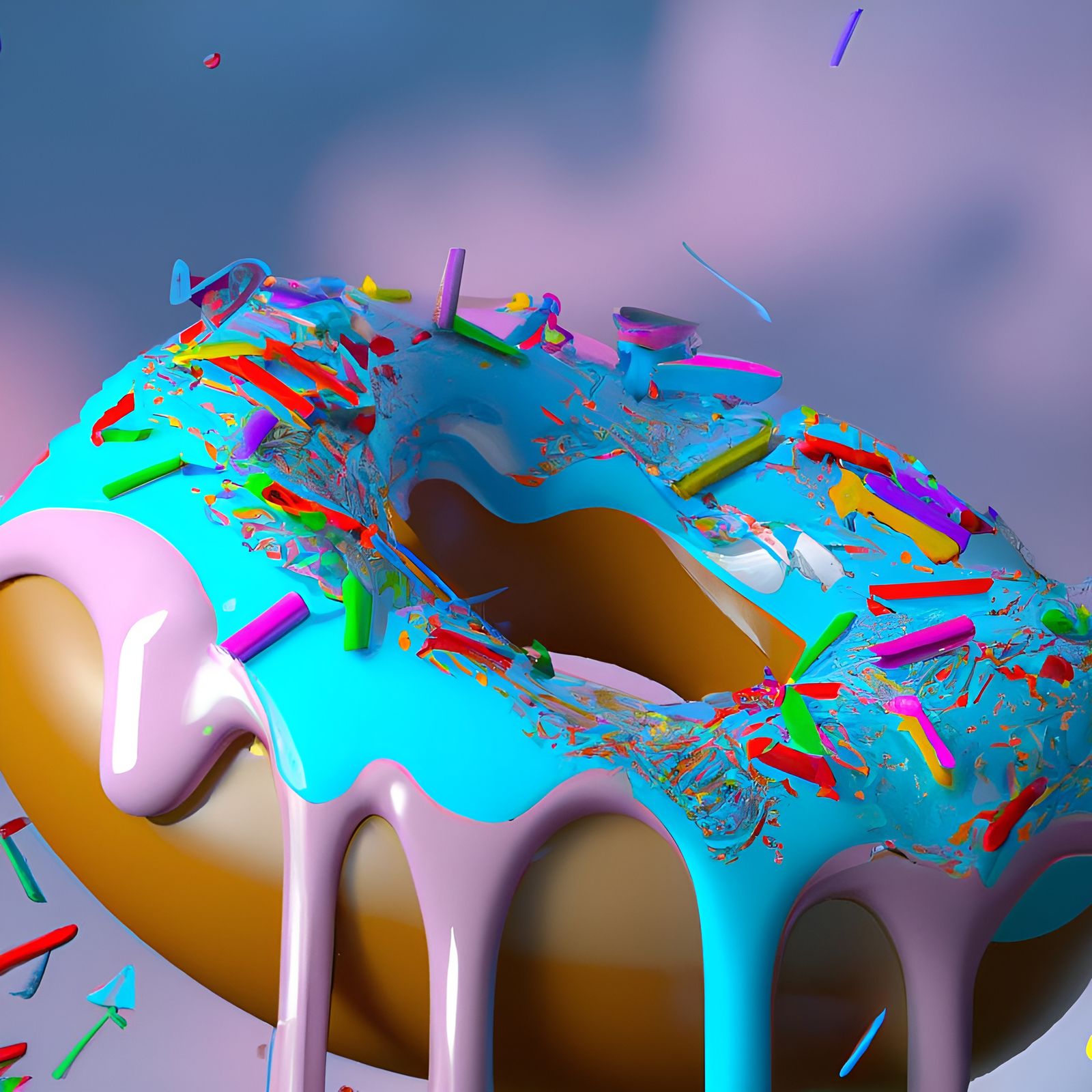 Artistic Play Dough style giant donut
