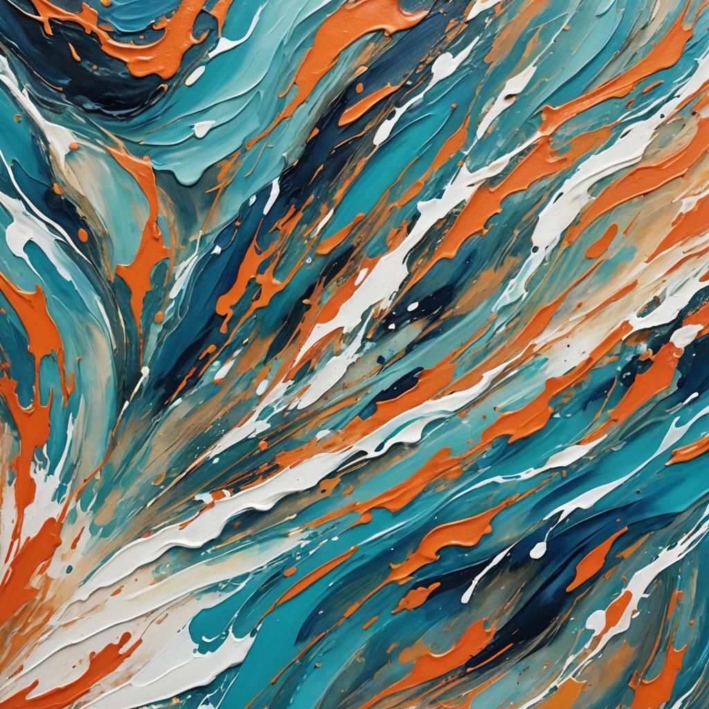 Seal Swimming: Abstract Expressionism in Vibrant Hues