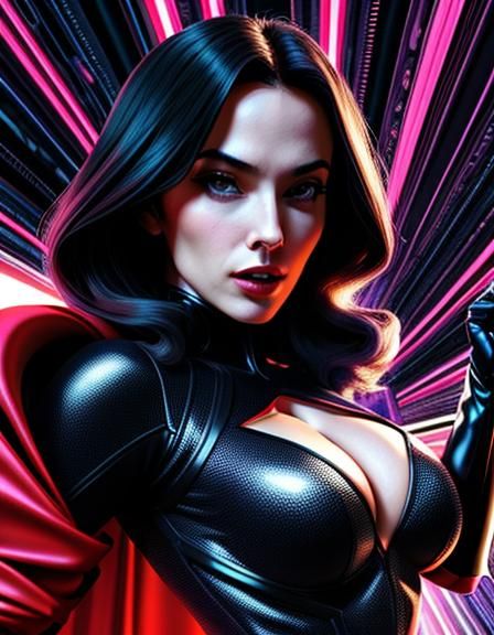 Superhero in Expressionist Science Fiction Comic Style