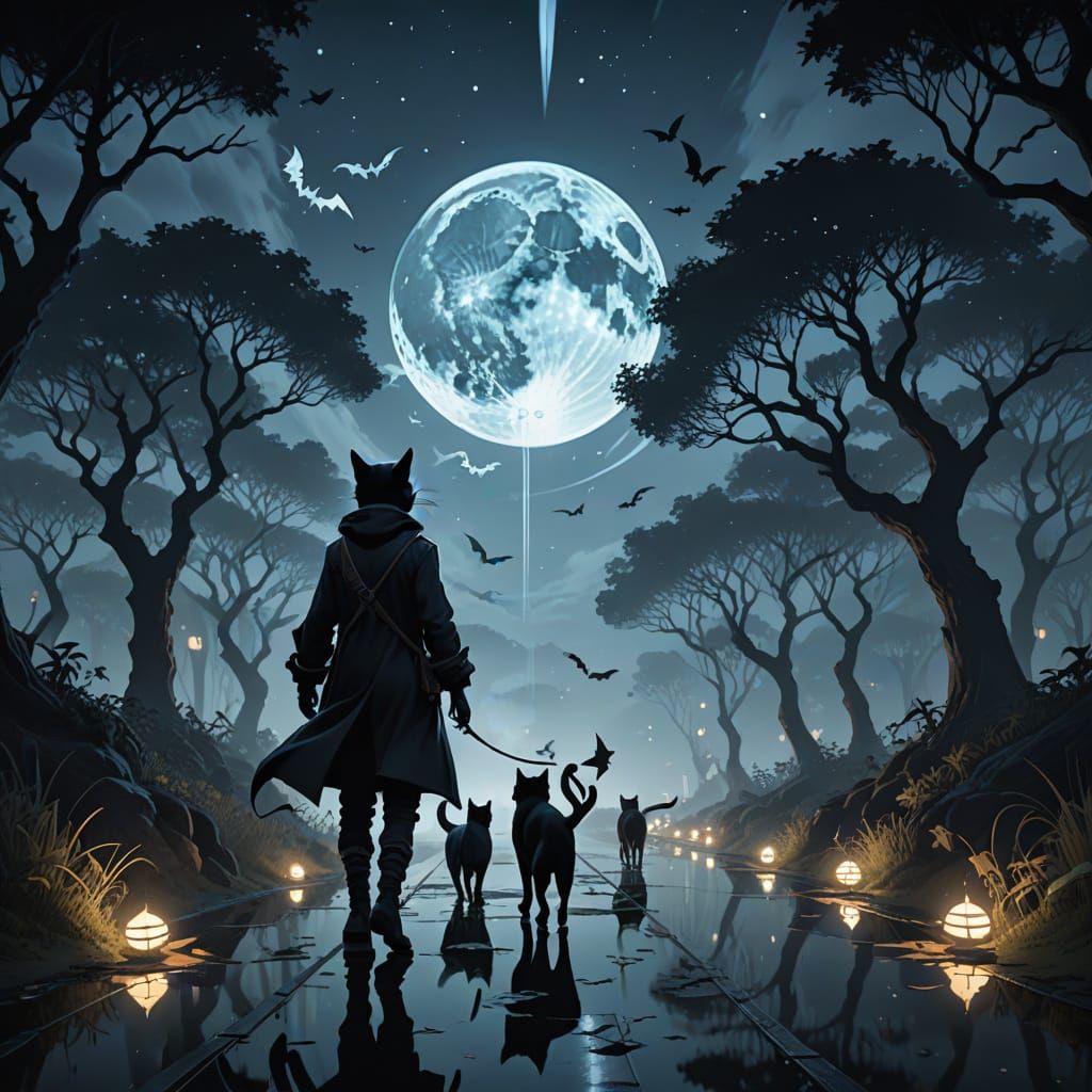 Twisting Black Road at Dusk in Vibrant 3D Anime Style