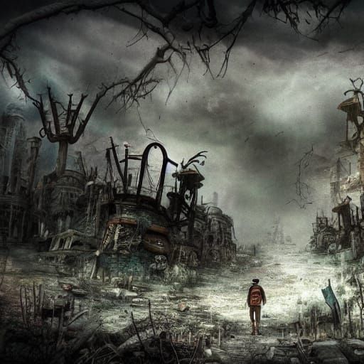 Post-Apocalyptic Wonderland Scene