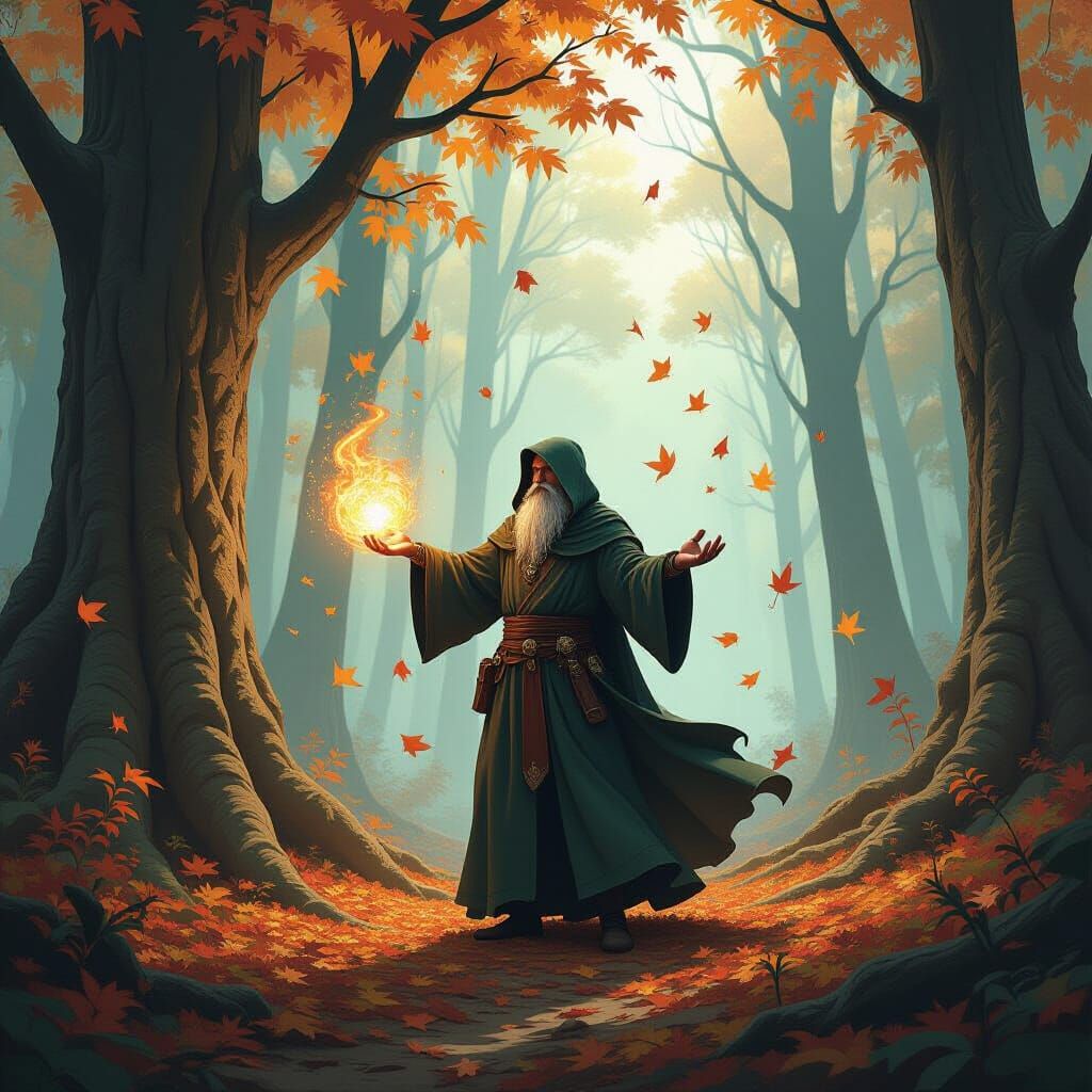 Druid Conjures Forest with Ancient Magic