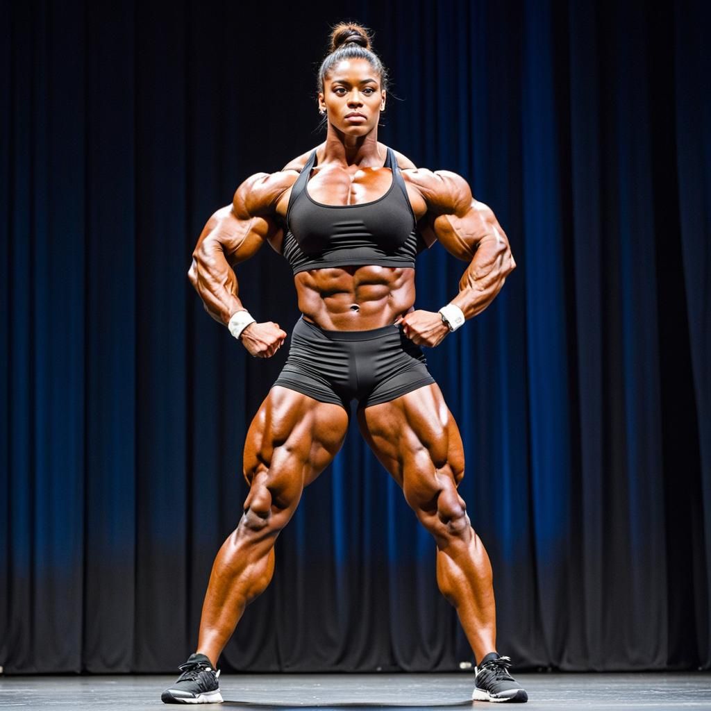 Strong Female Roadie Portrait on Empty Stage