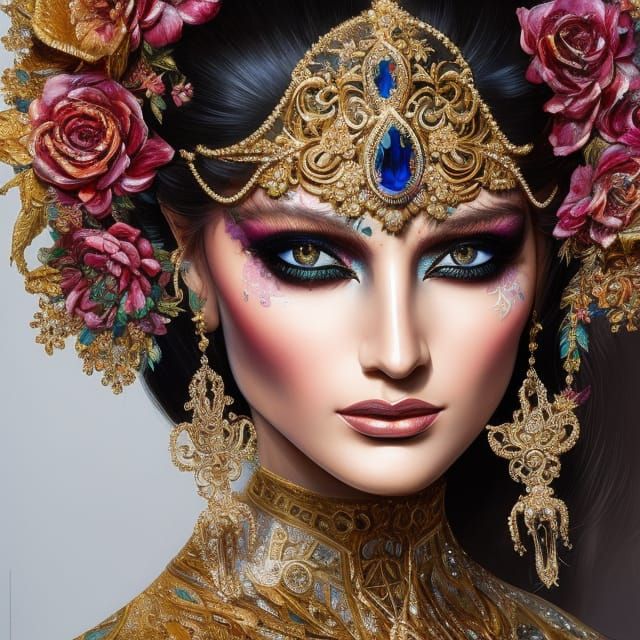 Faberge Model Portrait with Crystal Outlines