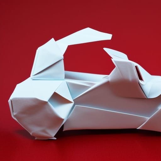 Futuristic Origami Supercar Papercraft in 8K