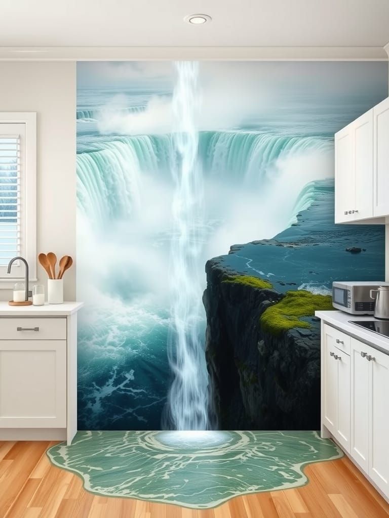Niagara Falls Painting Overflowing in Kitchen