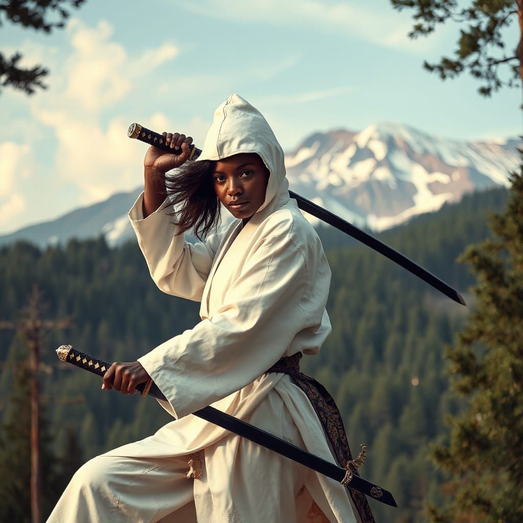 Ninja Ronin Ghost Shikigami in White Kimono