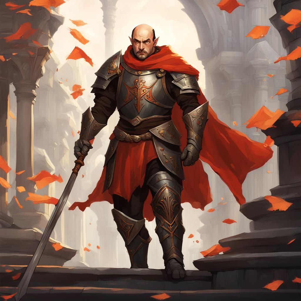 Fantasy Elf Cleric Portrait in Dark Gothic Style