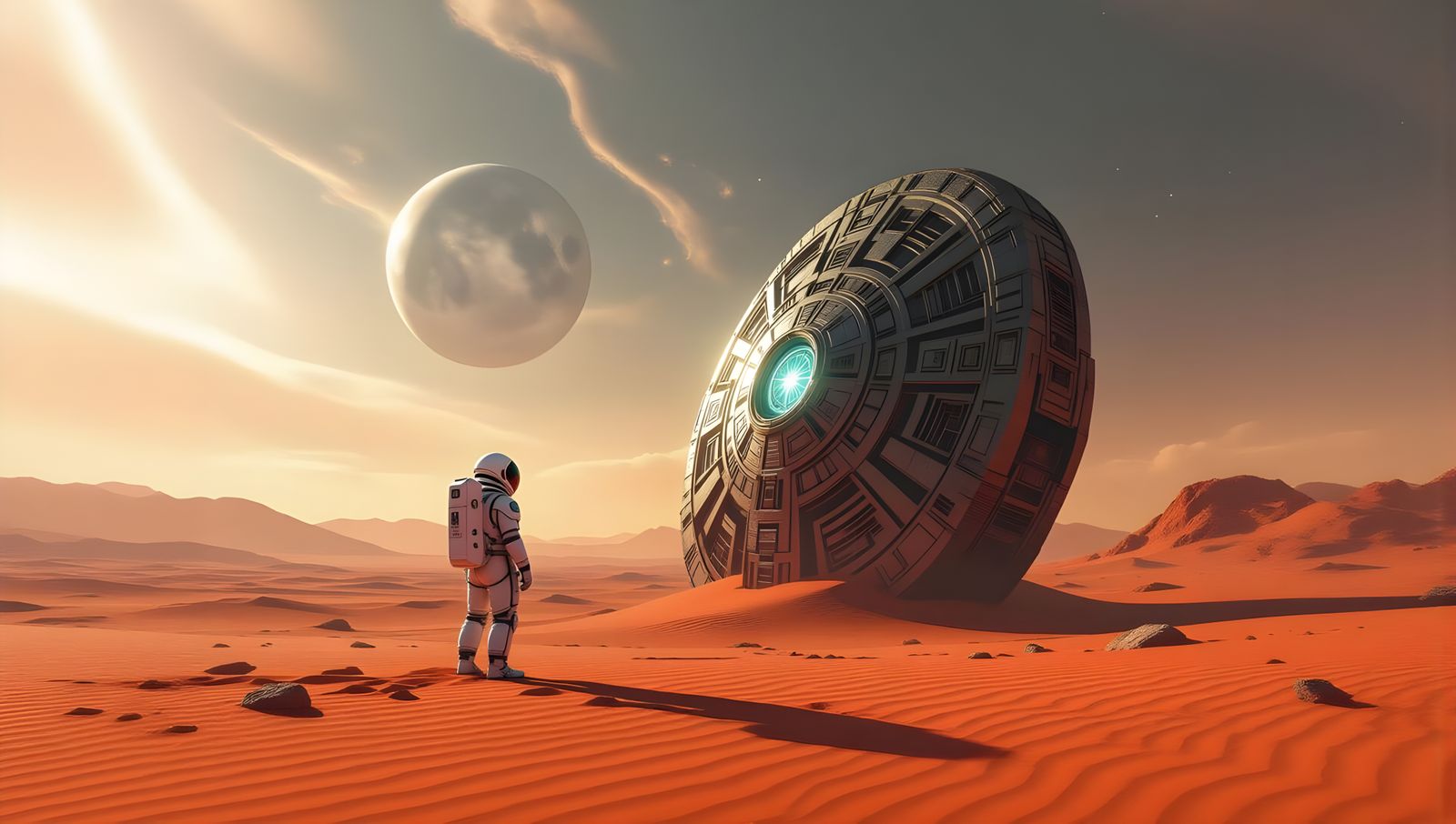 Astronaut Finds Ancient Alien Artifact on Crimson Planet