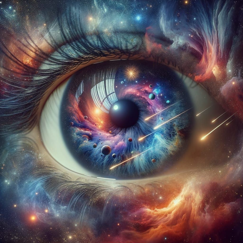 Cosmic Eye: A Surreal Universe Reflection