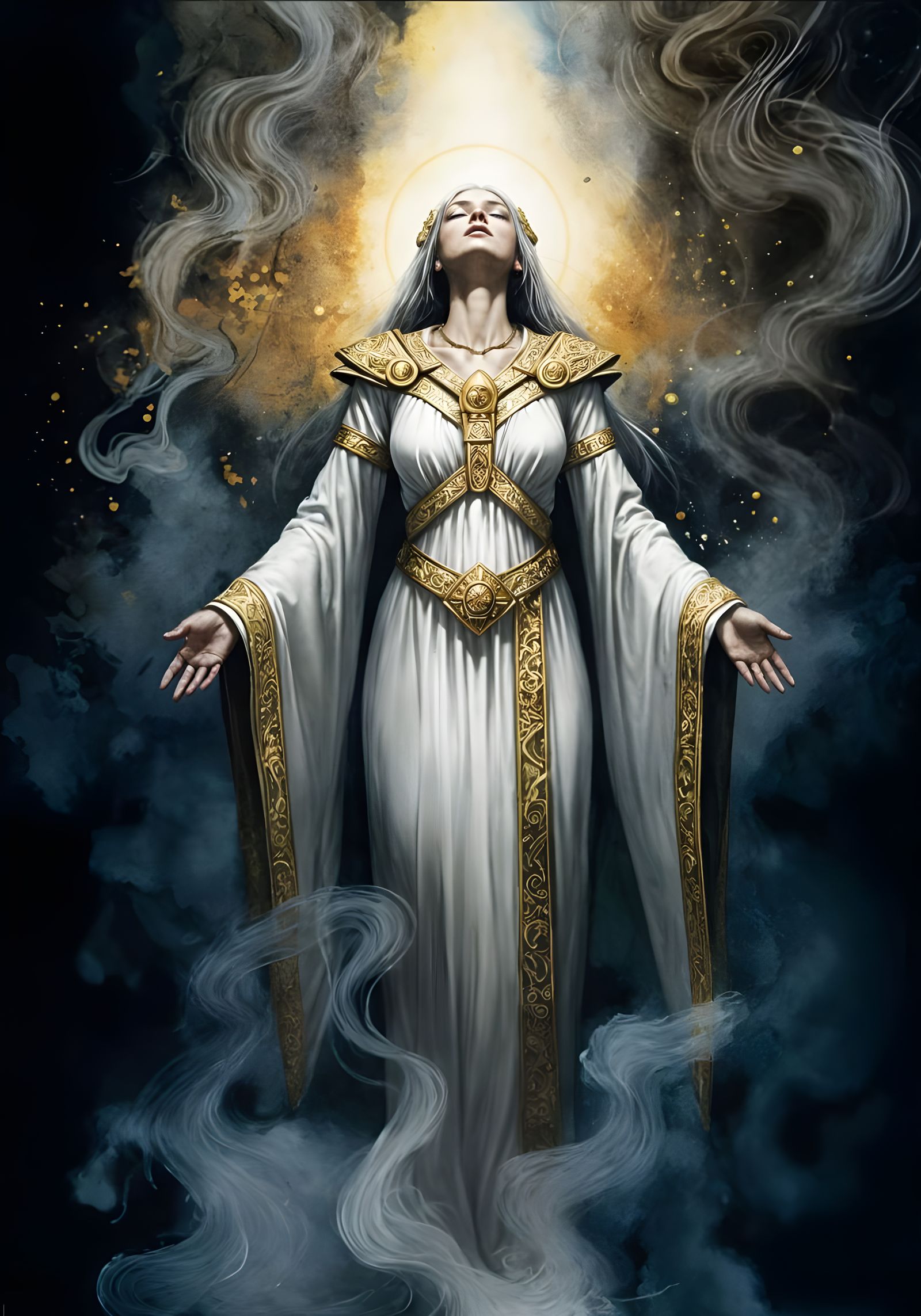 Mystical Priestess in Euphoric Ecstasy, Inspired by Ancient ...