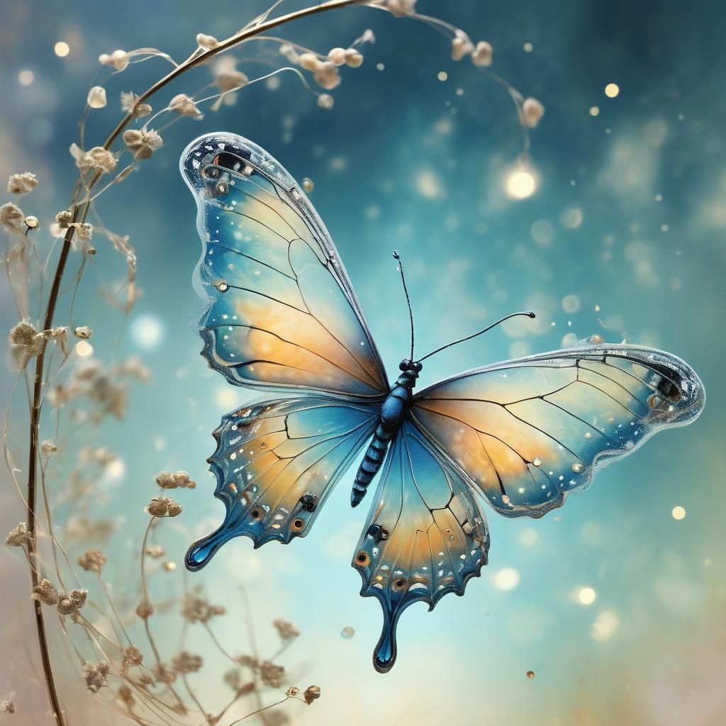 Gossamer wings, translucent butterfly, delicate and intricat...