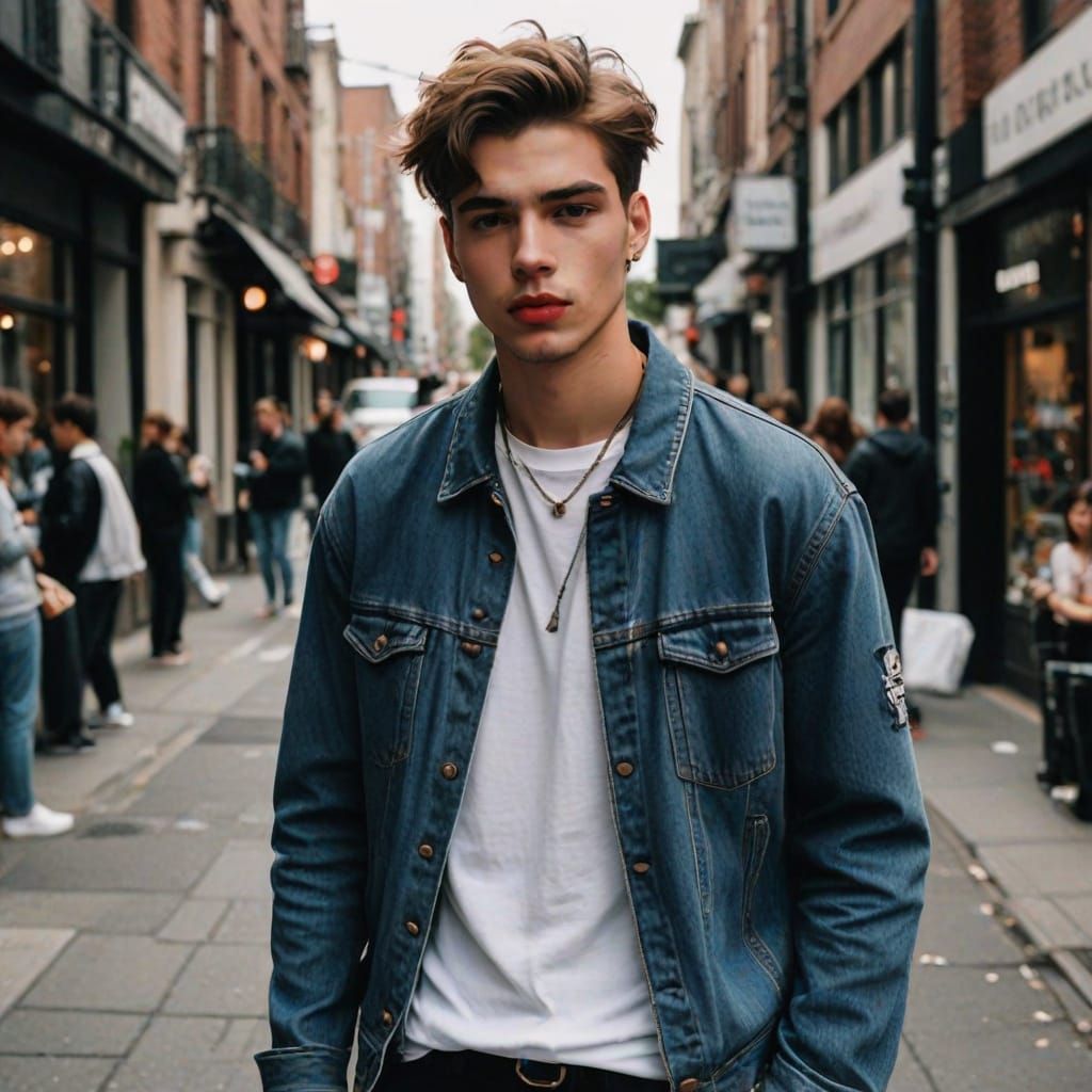 Handsome Young Guy in Trendy Outfit