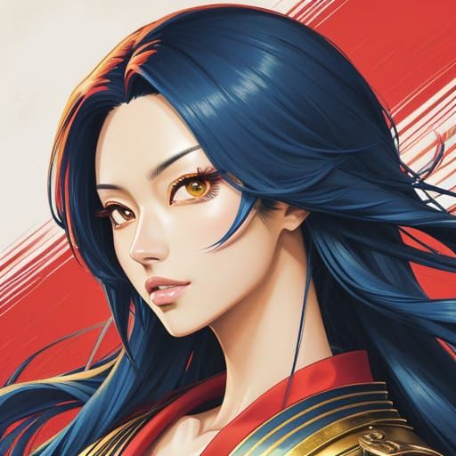 Anime Portrait of Eijiro Kirishima in Manga Style