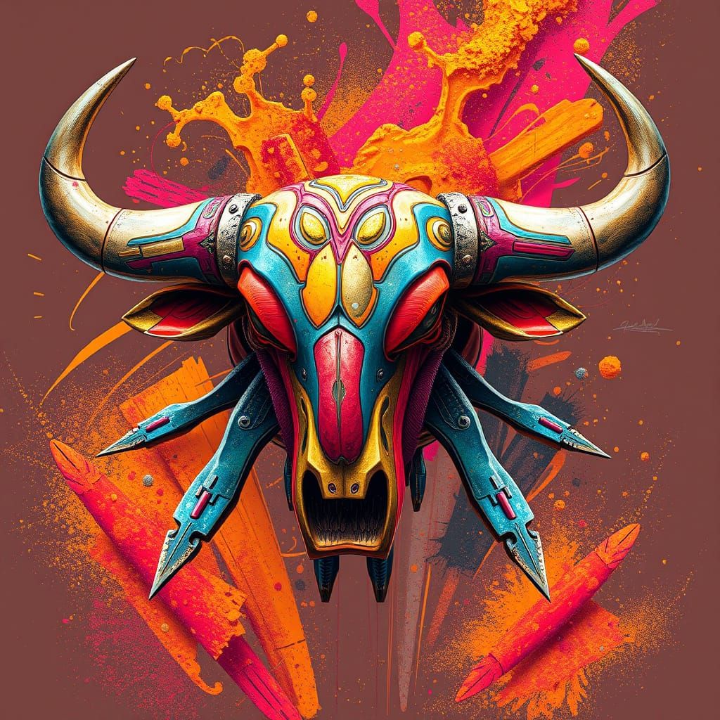 Bull-Rake Hybrid in Vibrant Abstract Forms