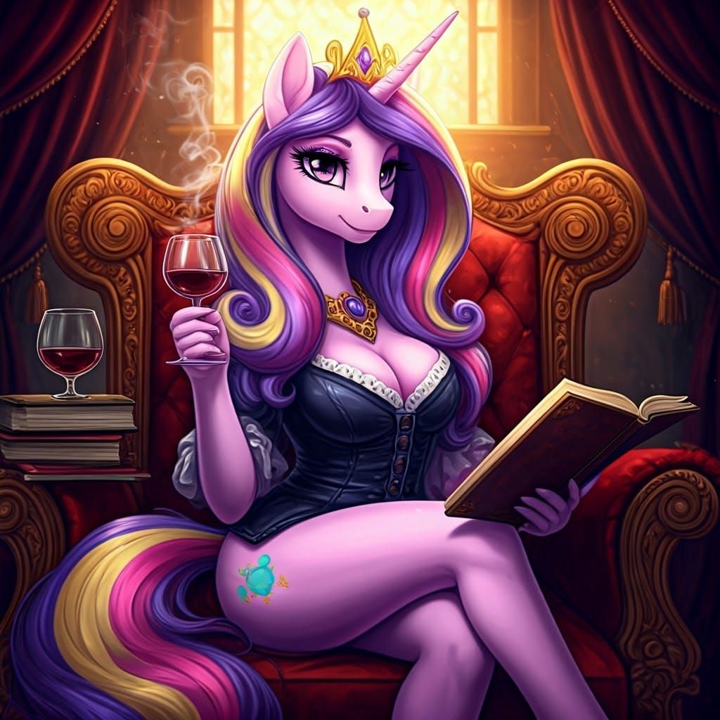 Regal Princess Cadance in Elegant Roman-Style Leisure