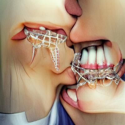 Kissing with braces
