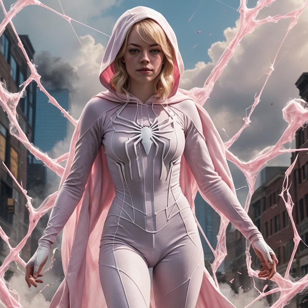 Ghost Spider in White and Pink Suit