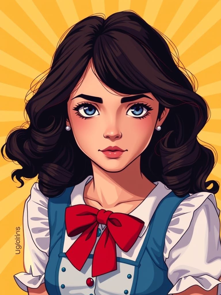 Young Woman in Dirndl, Studio Trigger Style